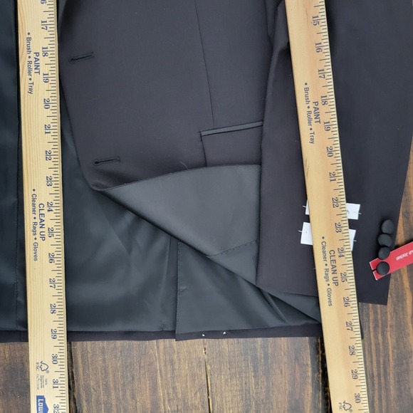Calvin Klein Men's TUXEDO JACKET Two Button Black Wool Blend Stretch 44R - Picture 5 of 15